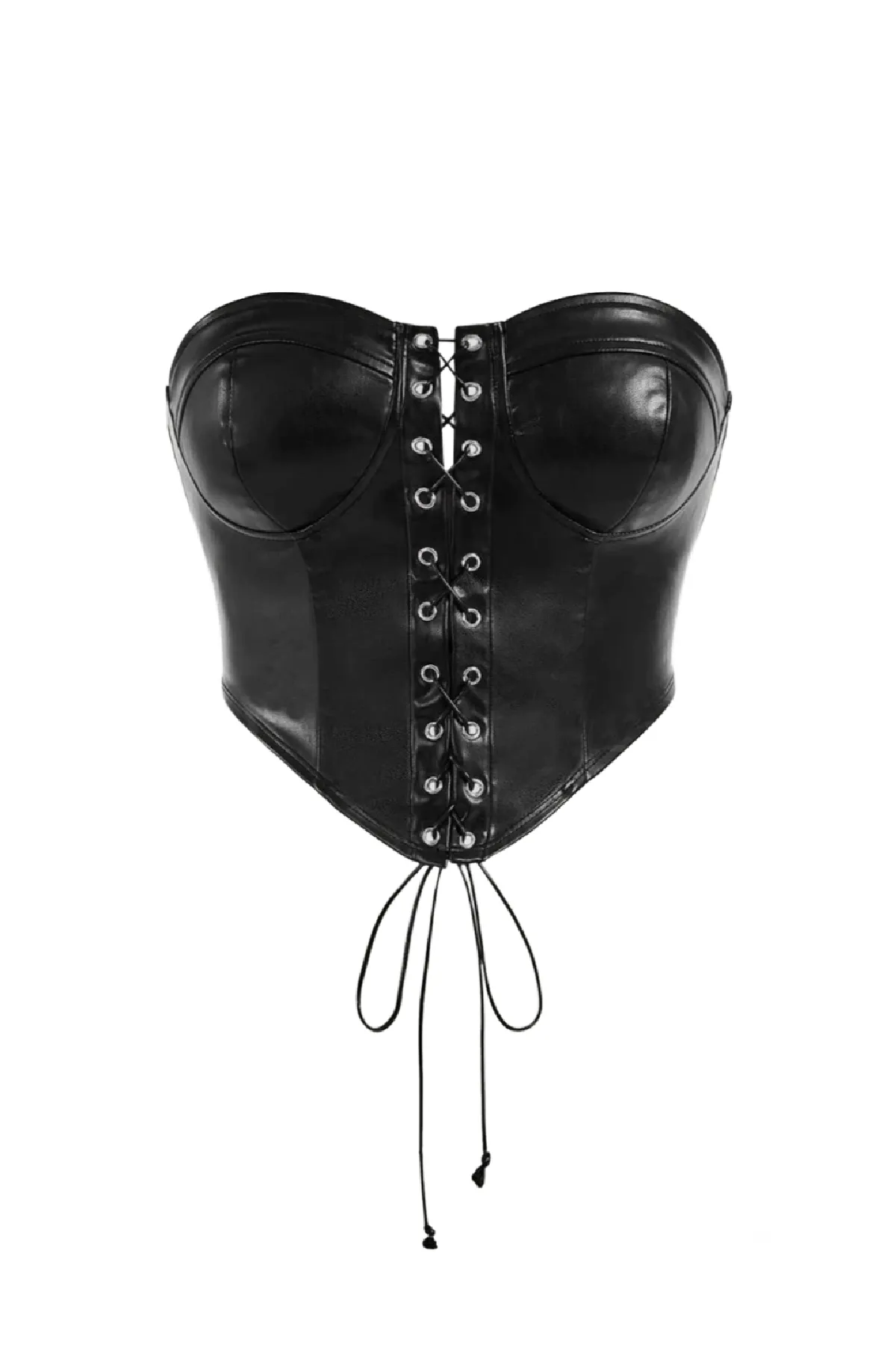 Abel Leather Corset Top (Black)