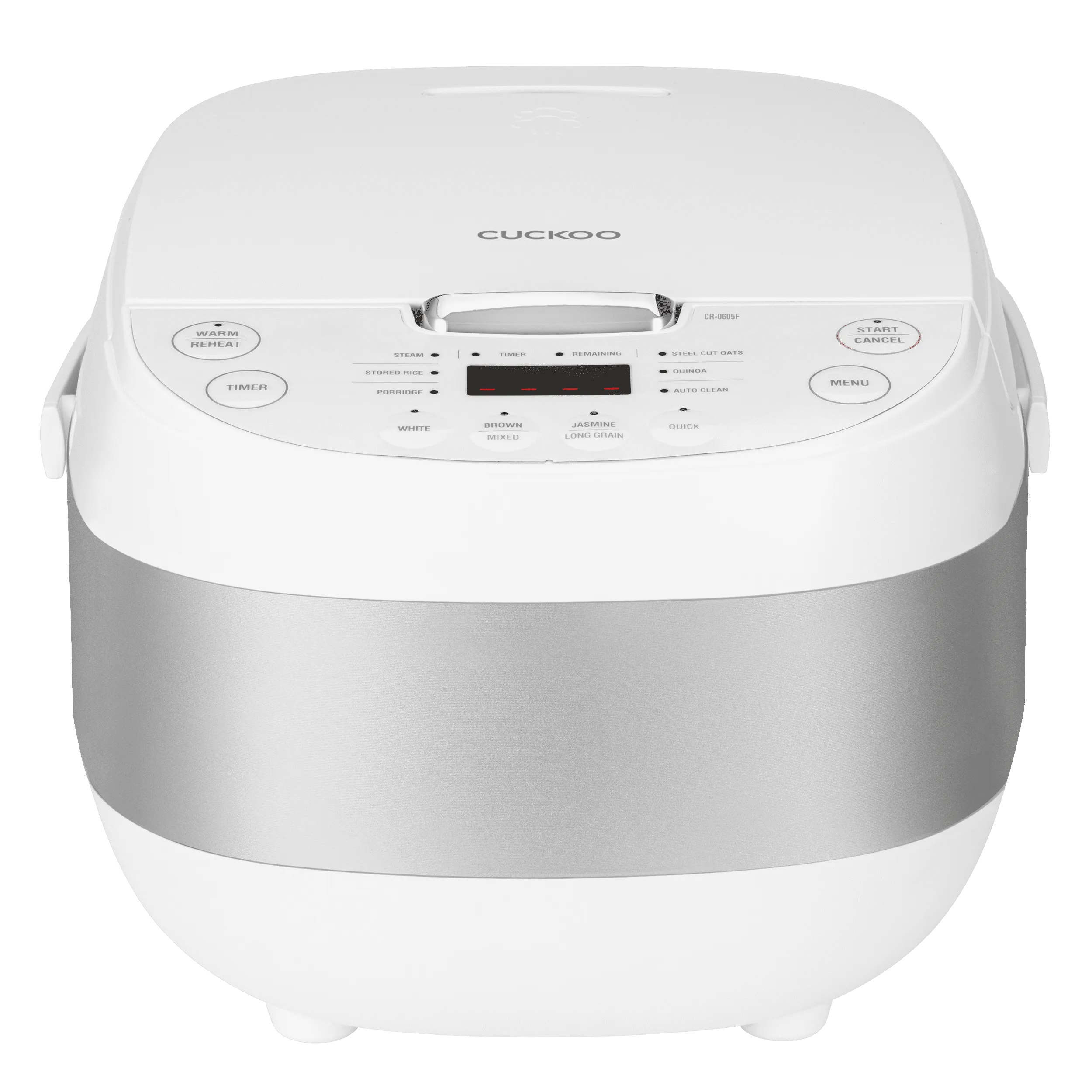 CUCKOO CR-0605F 6-Cup (Uncooked) / 12-Cup (Cooked) Micom Rice Cooker with Nonstick Inner Pot, 13 Menu Options, LCD Display, Fuzzy Logic Tech, Auto Clean (White)