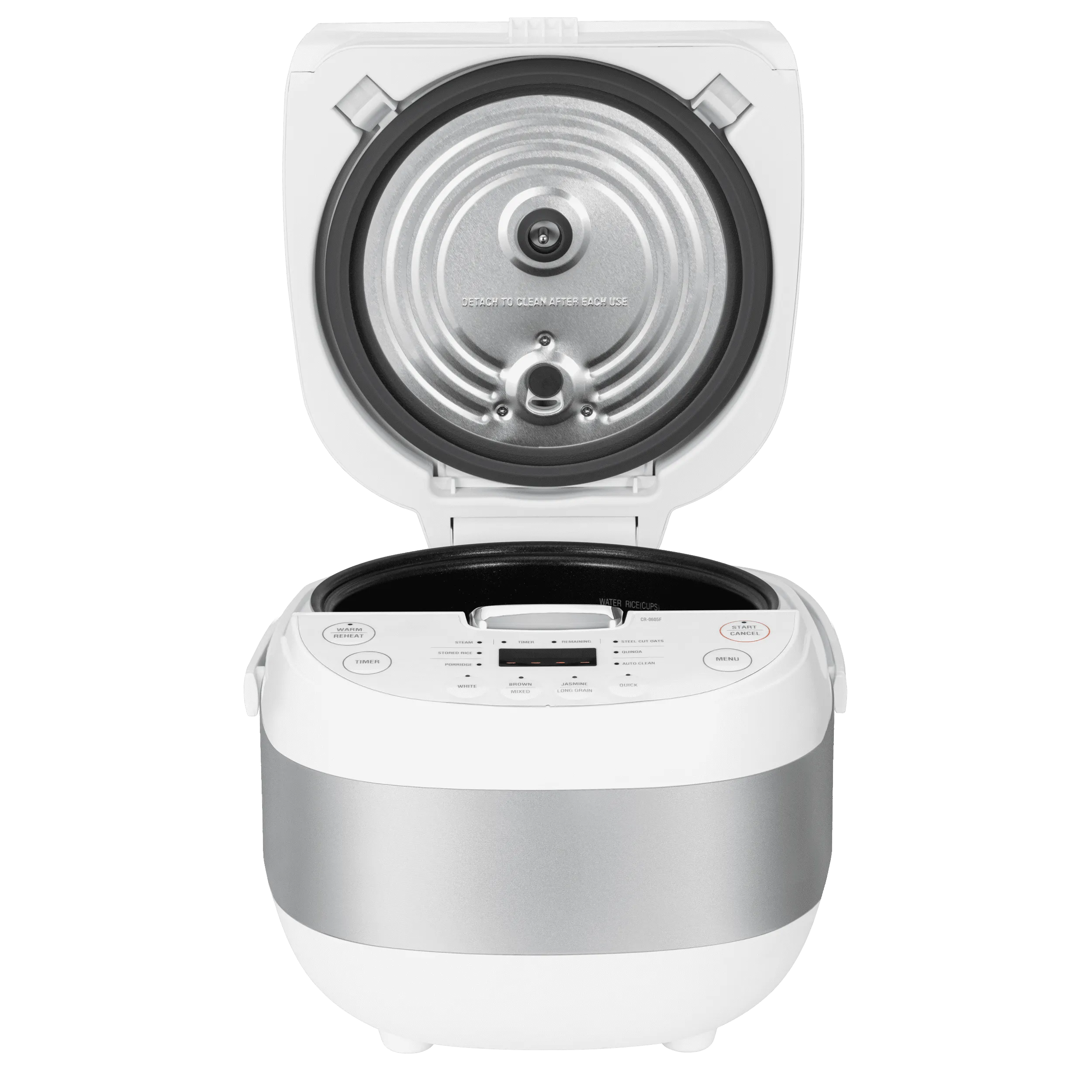 CUCKOO CR-0605F 6-Cup (Uncooked) / 12-Cup (Cooked) Micom Rice Cooker with Nonstick Inner Pot, 13 Menu Options, LCD Display, Fuzzy Logic Tech, Auto Clean (White)