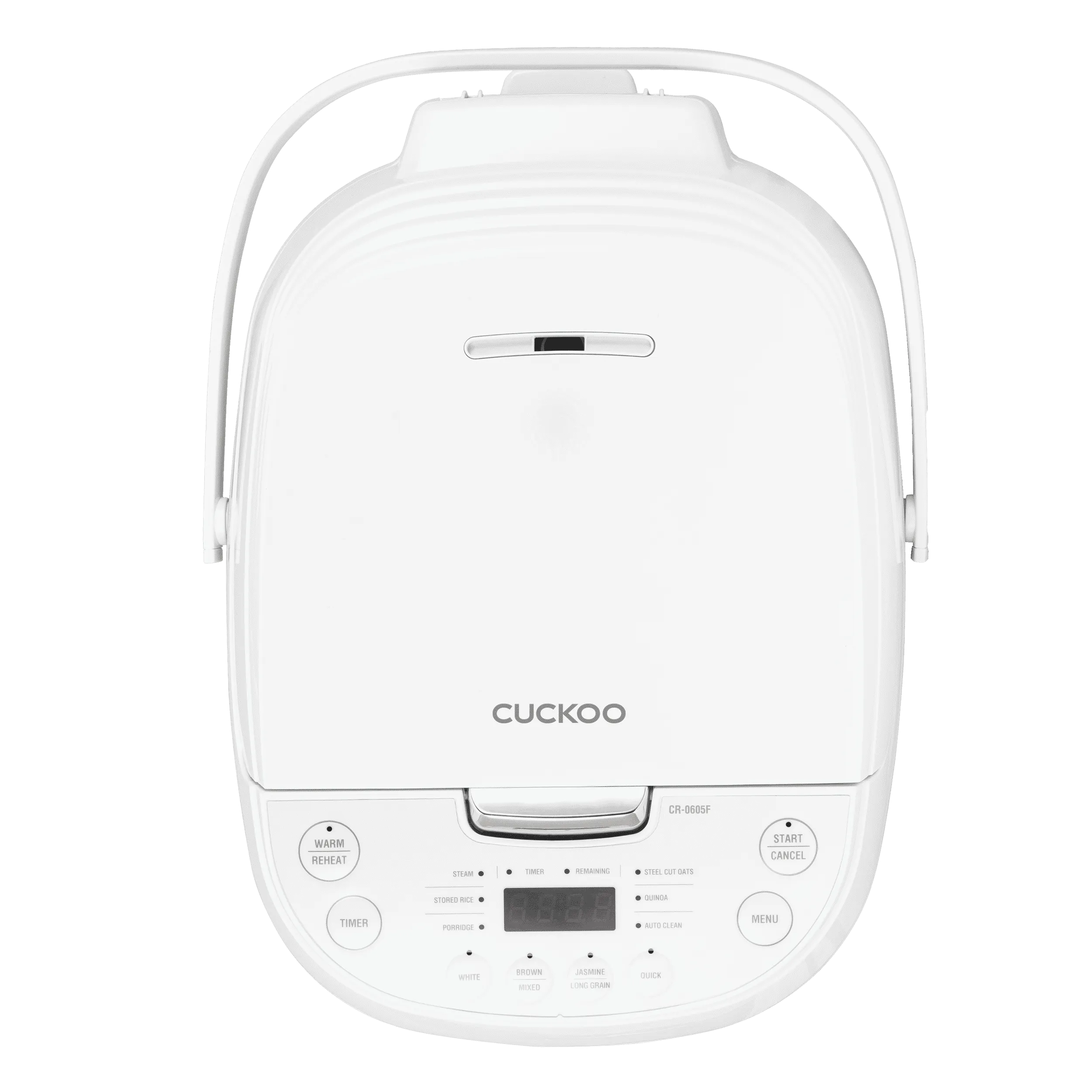 CUCKOO CR-0605F 6-Cup (Uncooked) / 12-Cup (Cooked) Micom Rice Cooker with Nonstick Inner Pot, 13 Menu Options, LCD Display, Fuzzy Logic Tech, Auto Clean (White)
