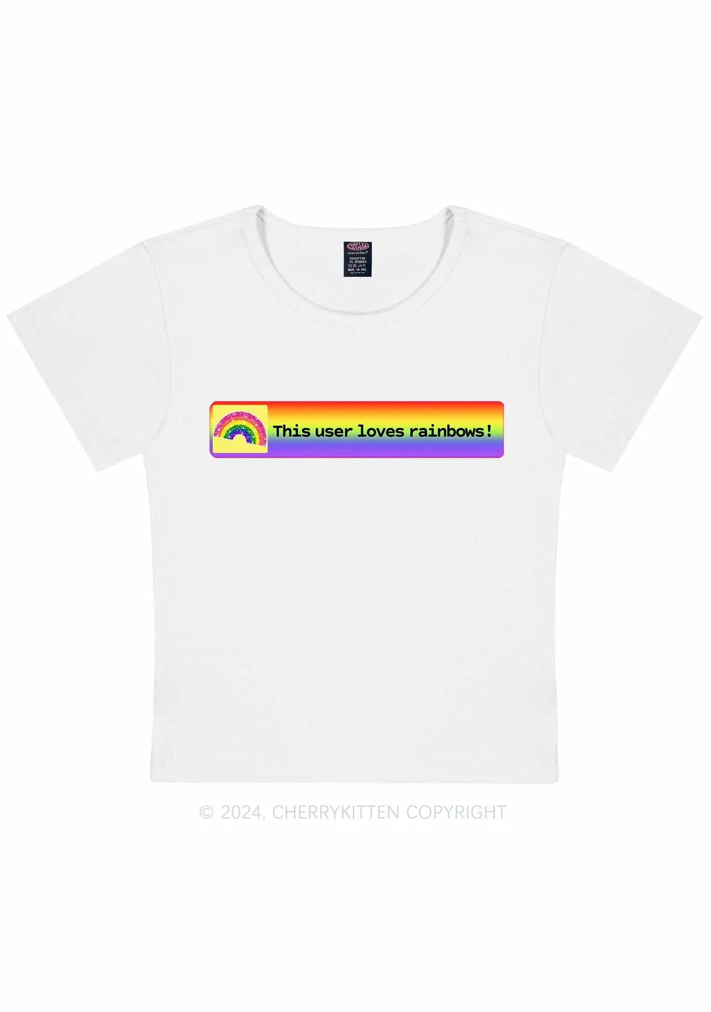 Curvy This User Loves Rainbows Y2K Baby Tee Cherrykitten
