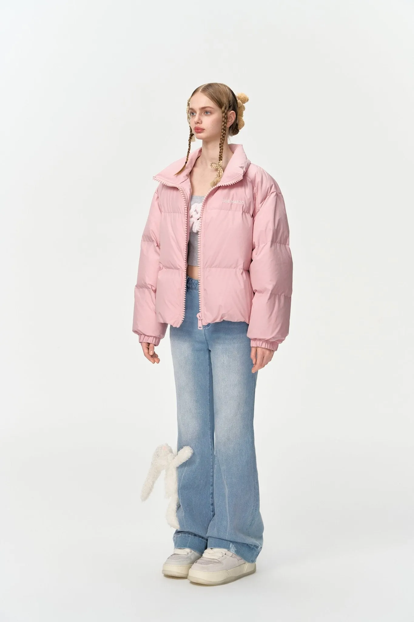 Doozoo Padded Down Jacket In Pink