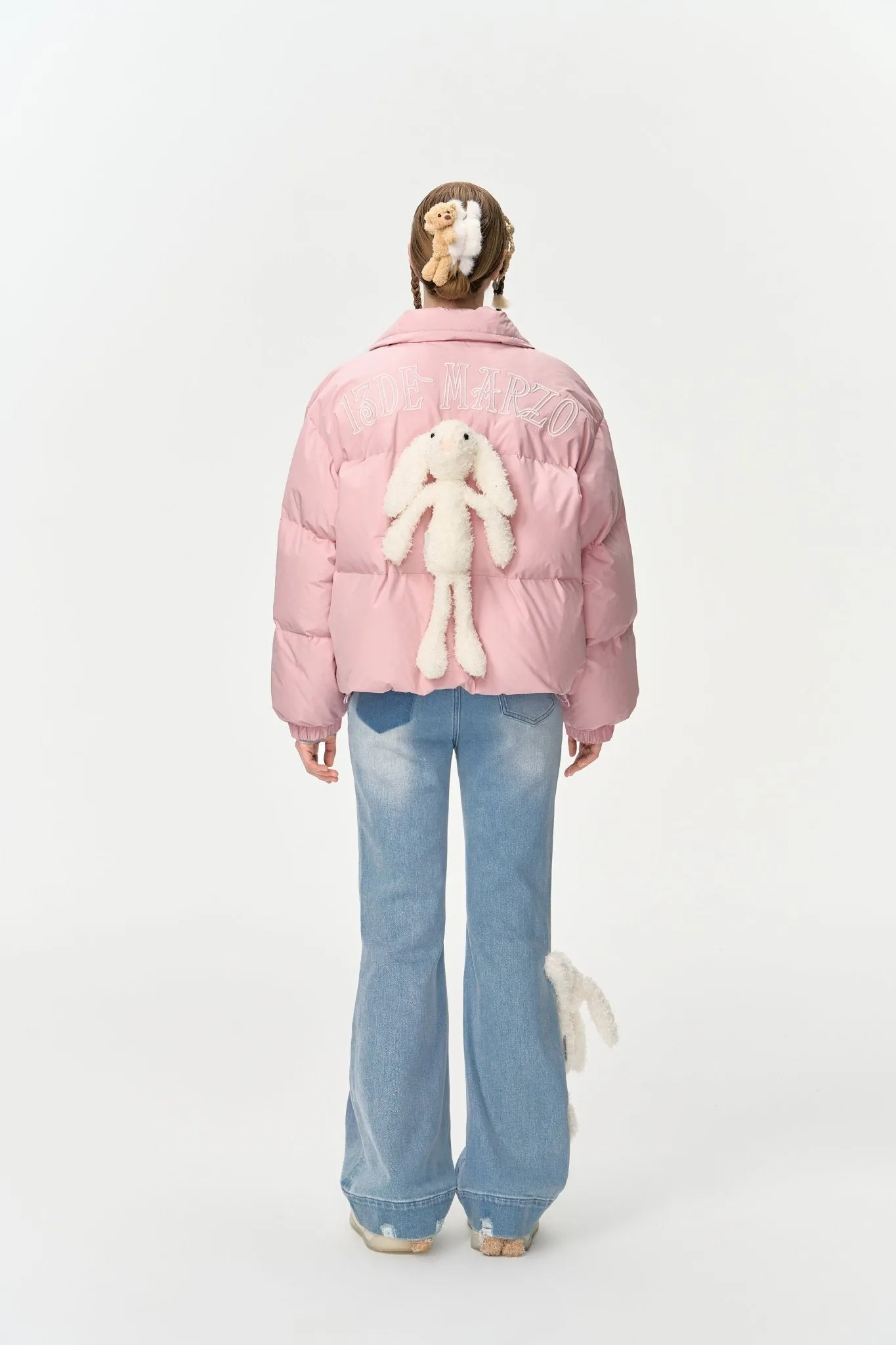 Doozoo Padded Down Jacket In Pink