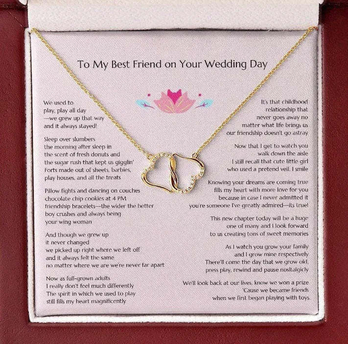 Gift for Bride, Necklace for Bride, Bestie To Bride Wedding, Everlasting Love, Gift from Friend, Gift from Maid of Honor, MOH To Bride Gift