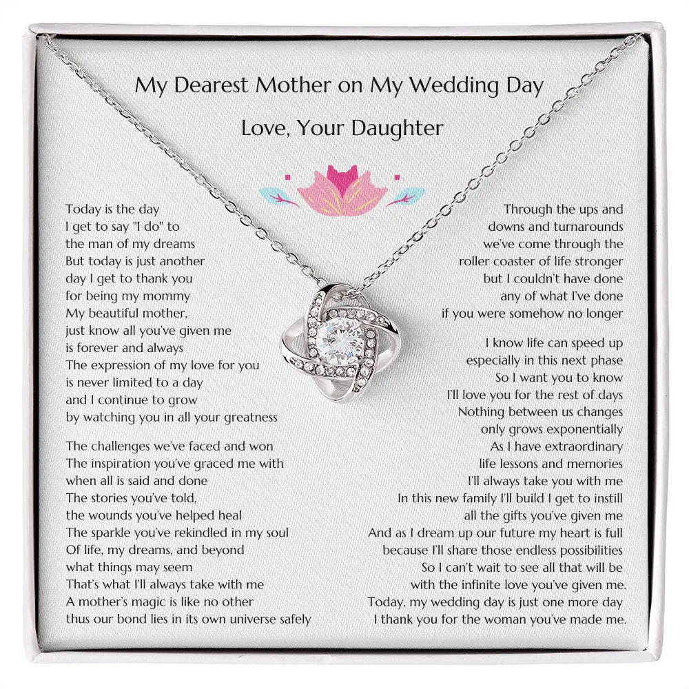 Gift from Bride to Mother of the Bride, Gold Knot Wedding Gift from Bride to MOB