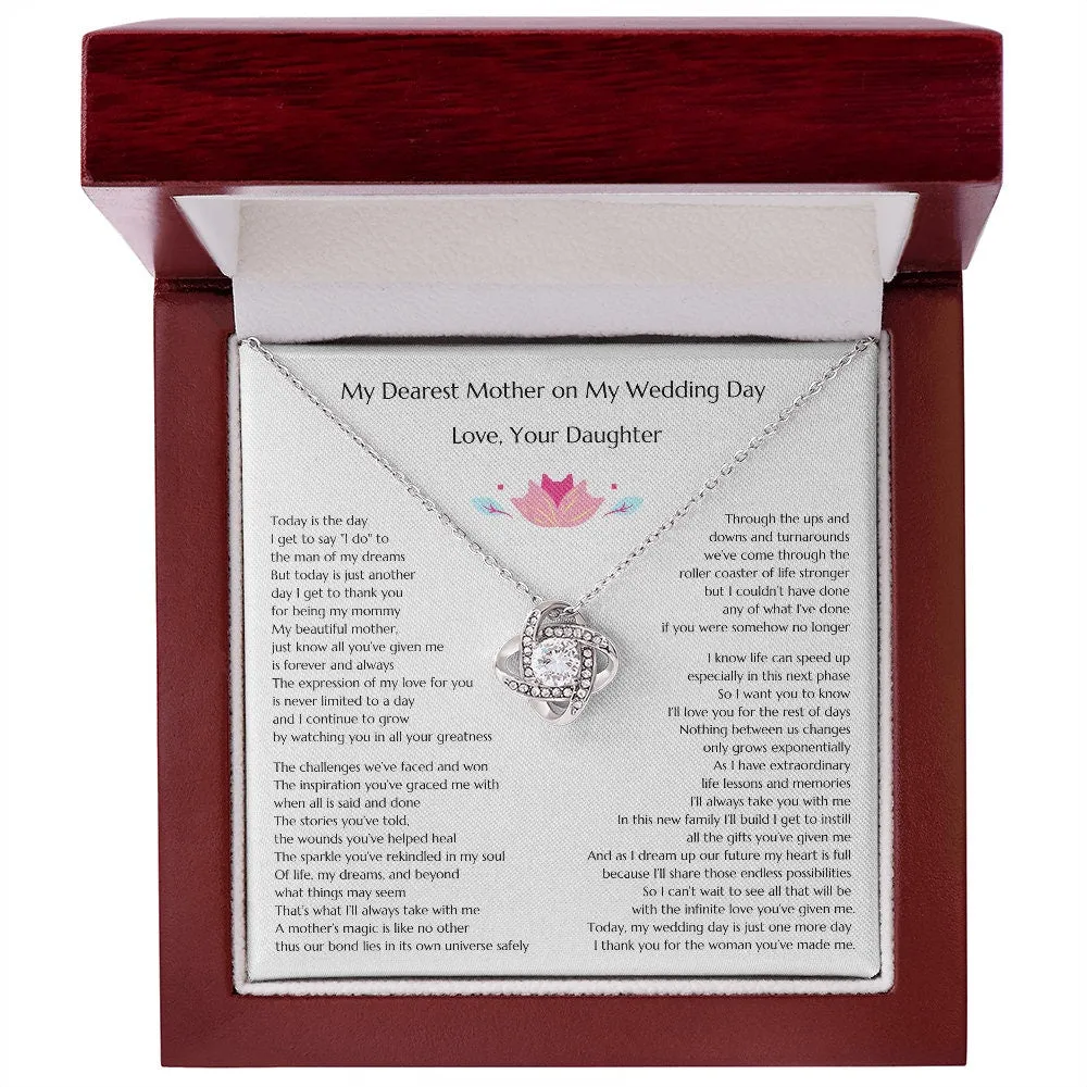 Gift from Bride to Mother of the Bride, Gold Knot Wedding Gift from Bride to MOB