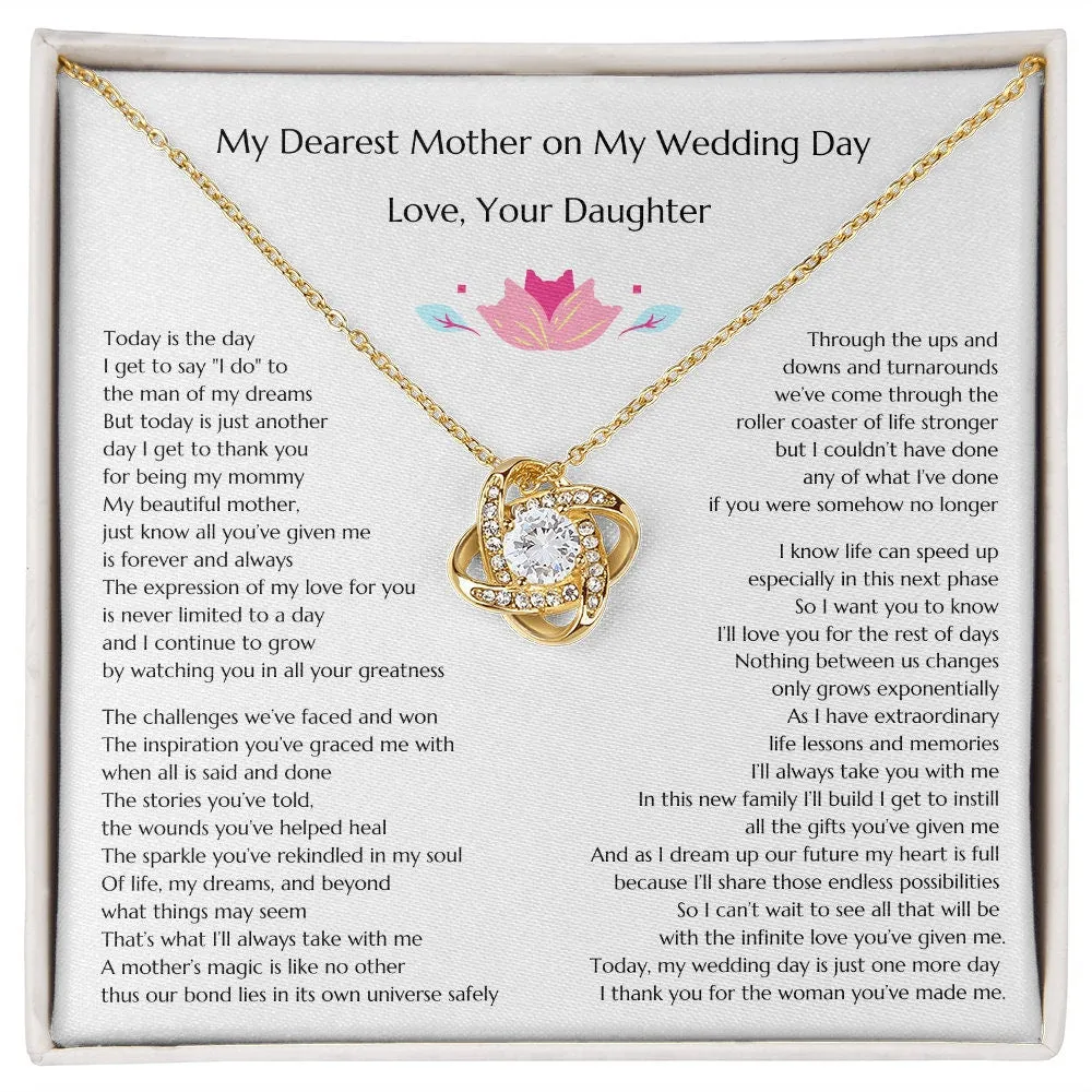 Gift from Bride to Mother of the Bride, Gold Knot Wedding Gift from Bride to MOB