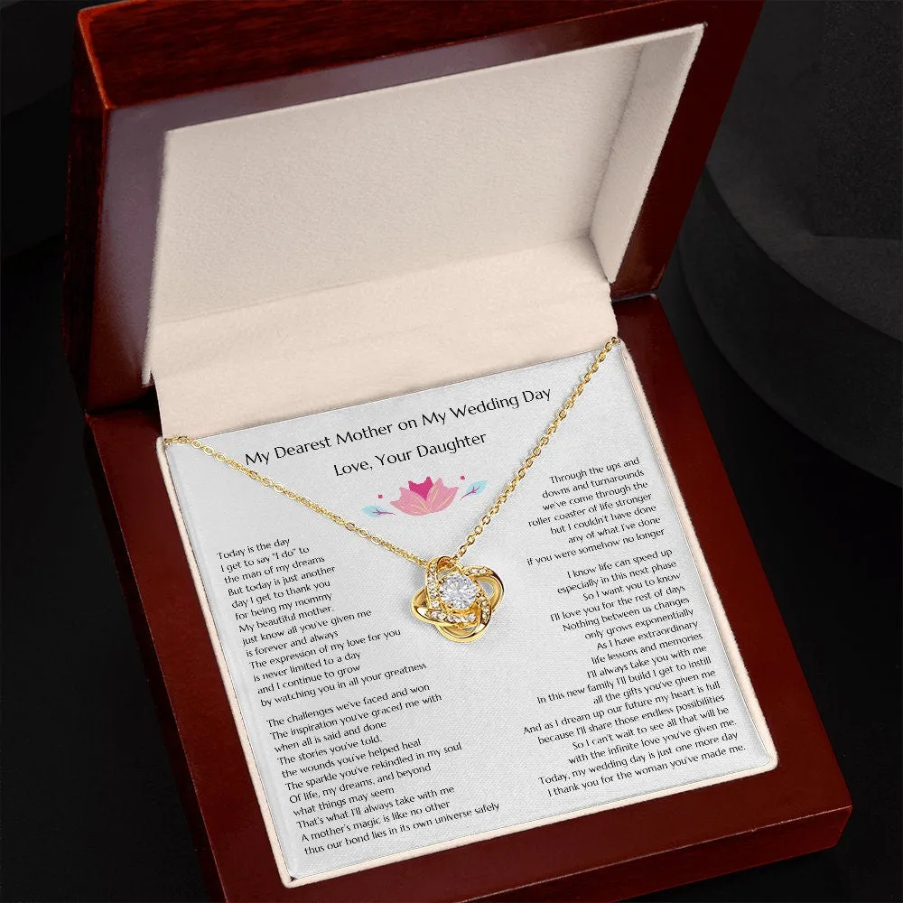 Gift from Bride to Mother of the Bride, Gold Knot Wedding Gift from Bride to MOB