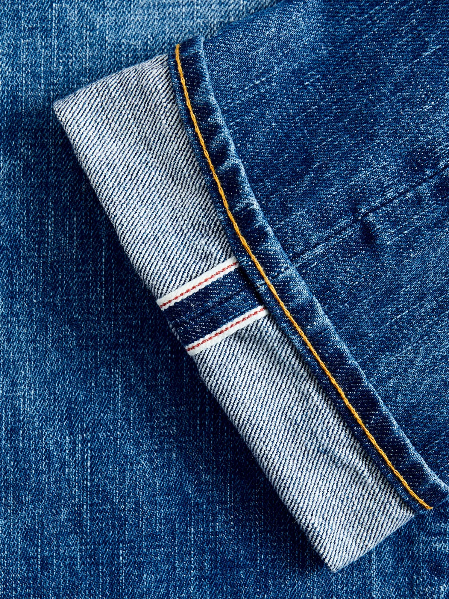 J201-MID "Circle Washed" 14.8oz Washed Selvedge Denim - Tapered Fit