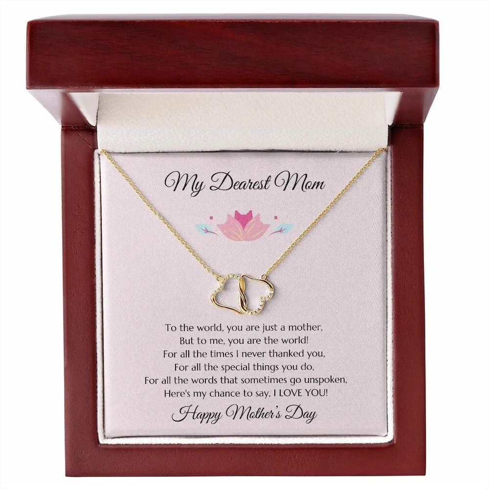 Mom Gift, Mothers Day Gift, Mothers Day Present, Mothers Day Diamond Necklace, Mom Gold Necklace, Mom Gift, Gift For Mom, Pink Mom Gift
