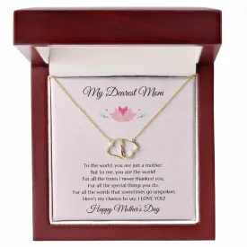 Mom Gift, Mothers Day Gift, Mothers Day Present, Mothers Day Diamond Necklace, Mom Gold Necklace, Mom Gift, Gift For Mom, Pink Mom Gift