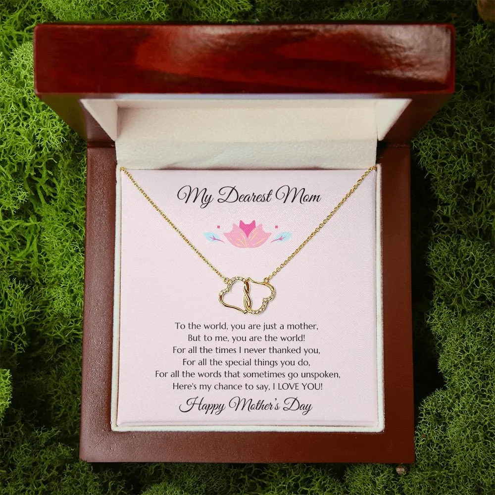 Mom Gift, Mothers Day Gift, Mothers Day Present, Mothers Day Diamond Necklace, Mom Gold Necklace, Mom Gift, Gift For Mom, Pink Mom Gift