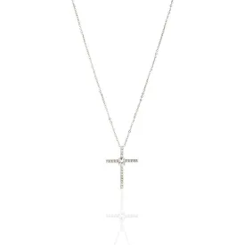 Mom to Daughter Wedding  14K W Gold CZ Cross