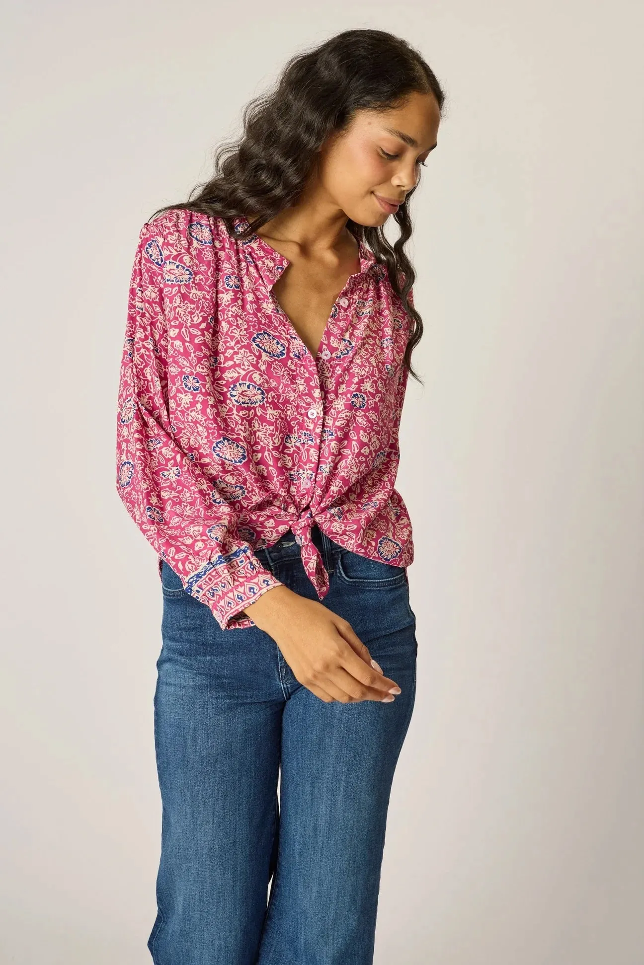 Natalie Martin Long Sleeve Shirt in Pink Lavender
