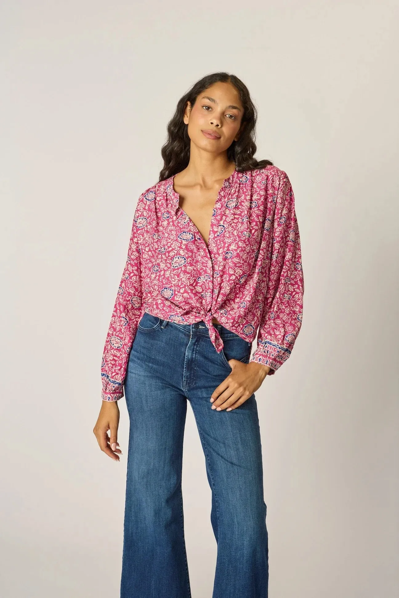 Natalie Martin Long Sleeve Shirt in Pink Lavender
