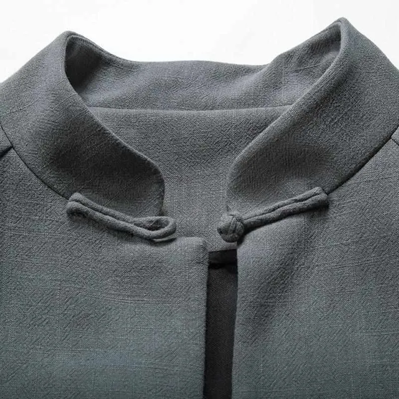 Neo Zen Kung Fu Button Long Mandarin Jacket
