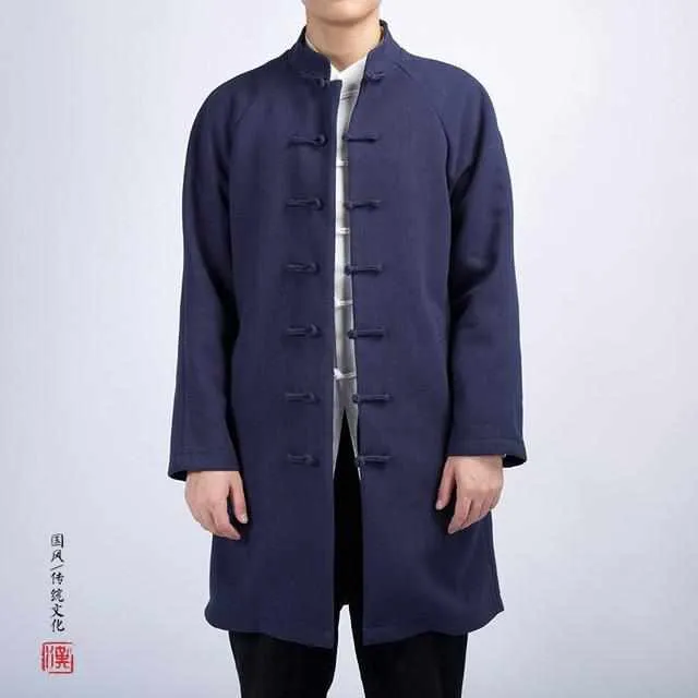 Neo Zen Kung Fu Button Long Mandarin Jacket