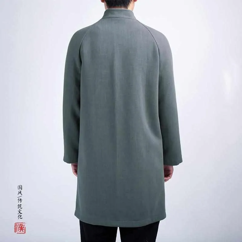 Neo Zen Kung Fu Button Long Mandarin Jacket
