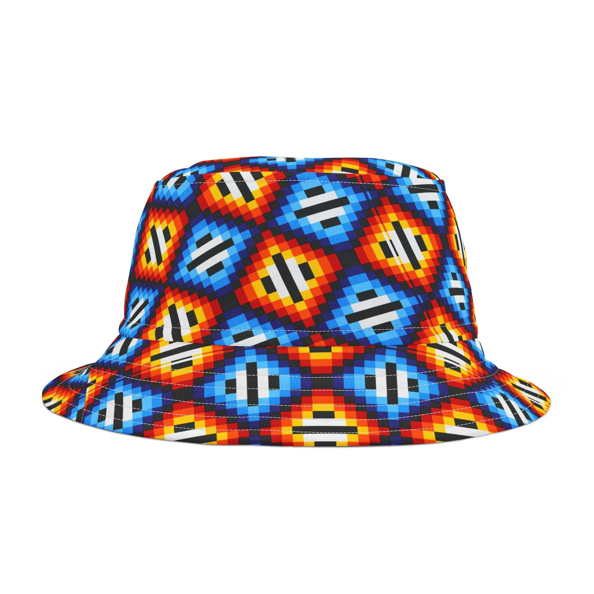 Orange & Blue TrianglesBucket Hat (AOP)