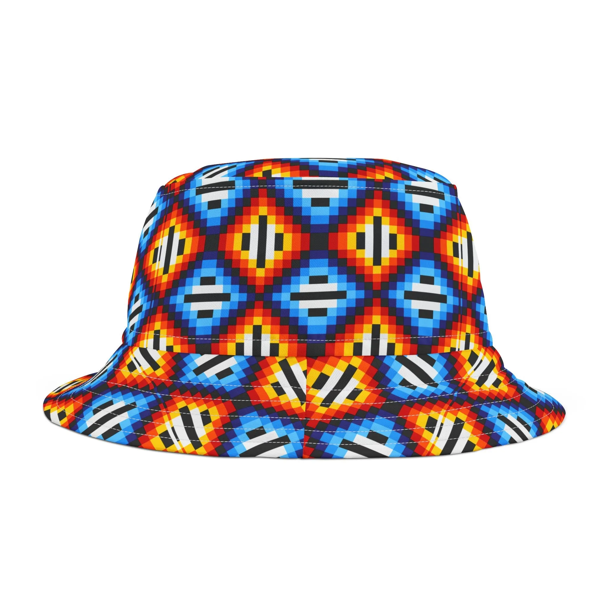 Orange & Blue TrianglesBucket Hat (AOP)