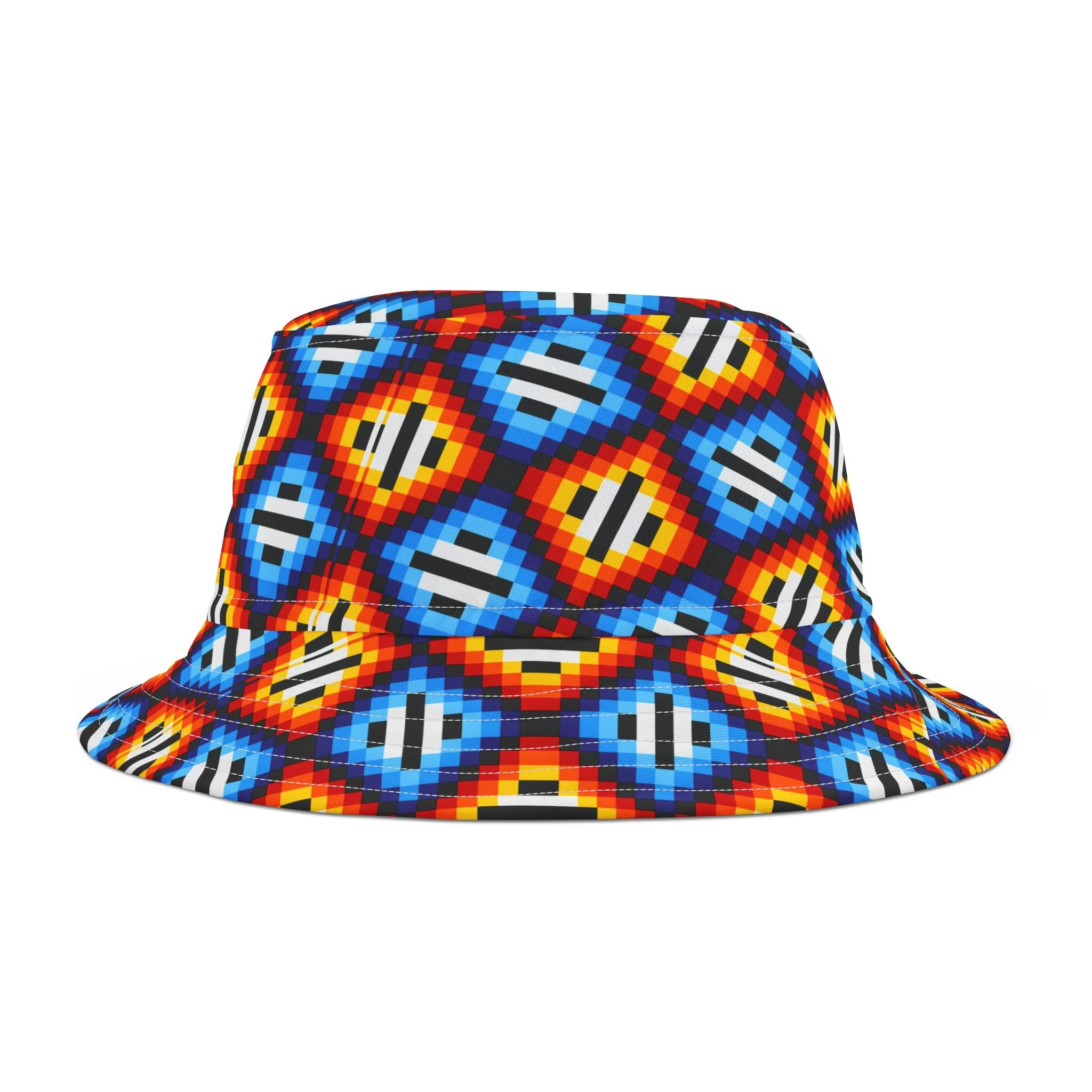 Orange & Blue TrianglesBucket Hat (AOP)
