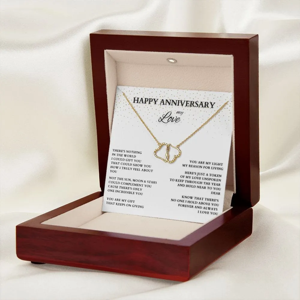 Personalized Anniversary Gift, Gold and Diamond Interlocking Hearts, Anniversary Necklace, Diamond Anniversary Gift, Wife Gift, Lover Gift