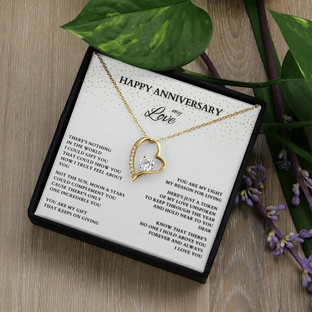Personalized Anniversary Gift, Happy Anniversary My Love, Anniversary Heart Pendant, Anniversary Necklace, Anniversary Gift for Wife