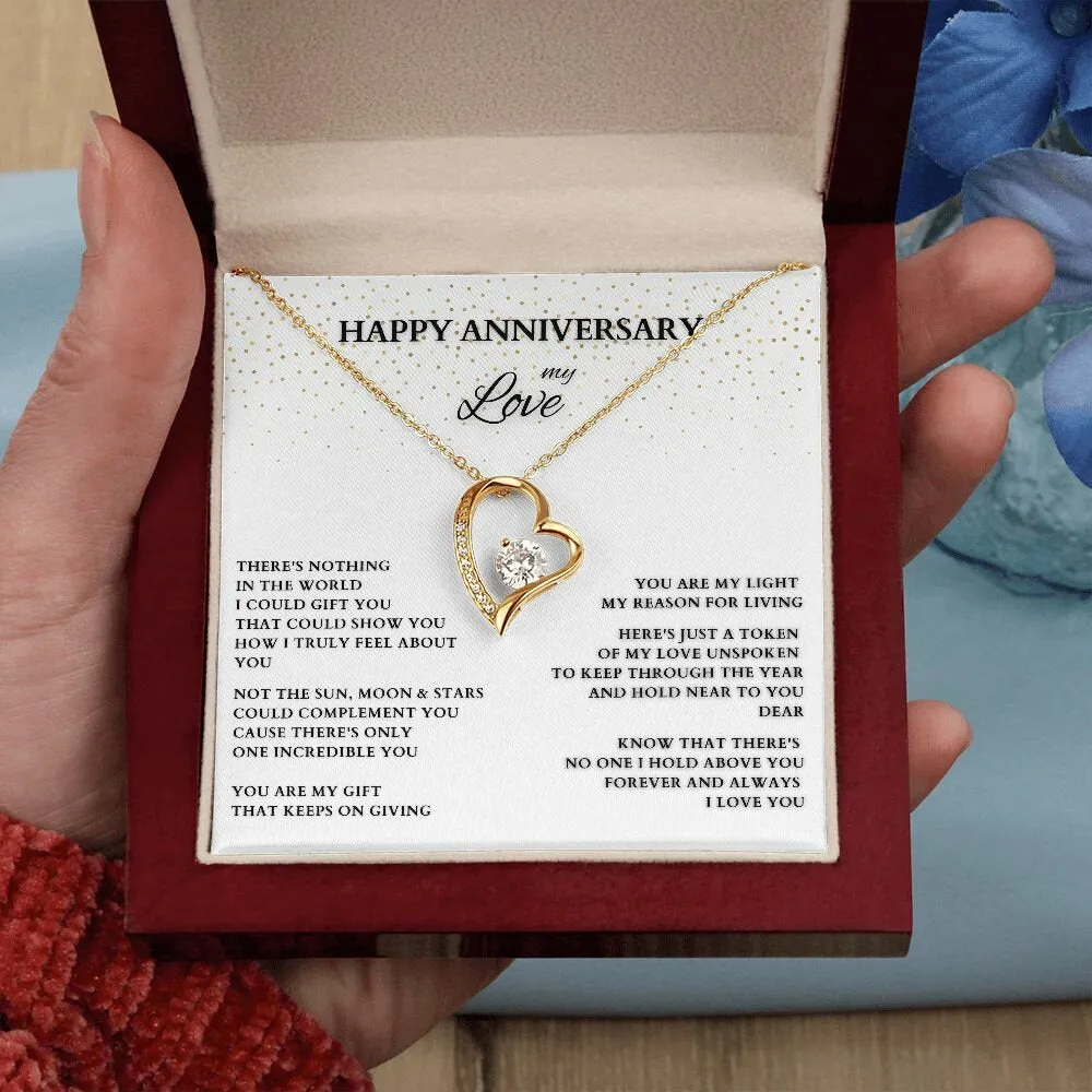 Personalized Anniversary Gift, Happy Anniversary My Love, Anniversary Heart Pendant, Anniversary Necklace, Anniversary Gift for Wife