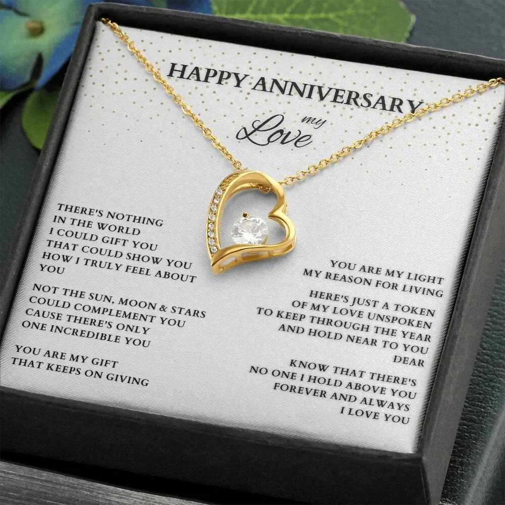 Personalized Anniversary Gift, Happy Anniversary My Love, Anniversary Heart Pendant, Anniversary Necklace, Anniversary Gift for Wife