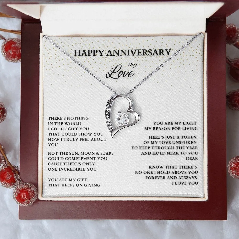 Personalized Anniversary Gift, Happy Anniversary My Love, Anniversary Heart Pendant, Anniversary Necklace, Anniversary Gift for Wife