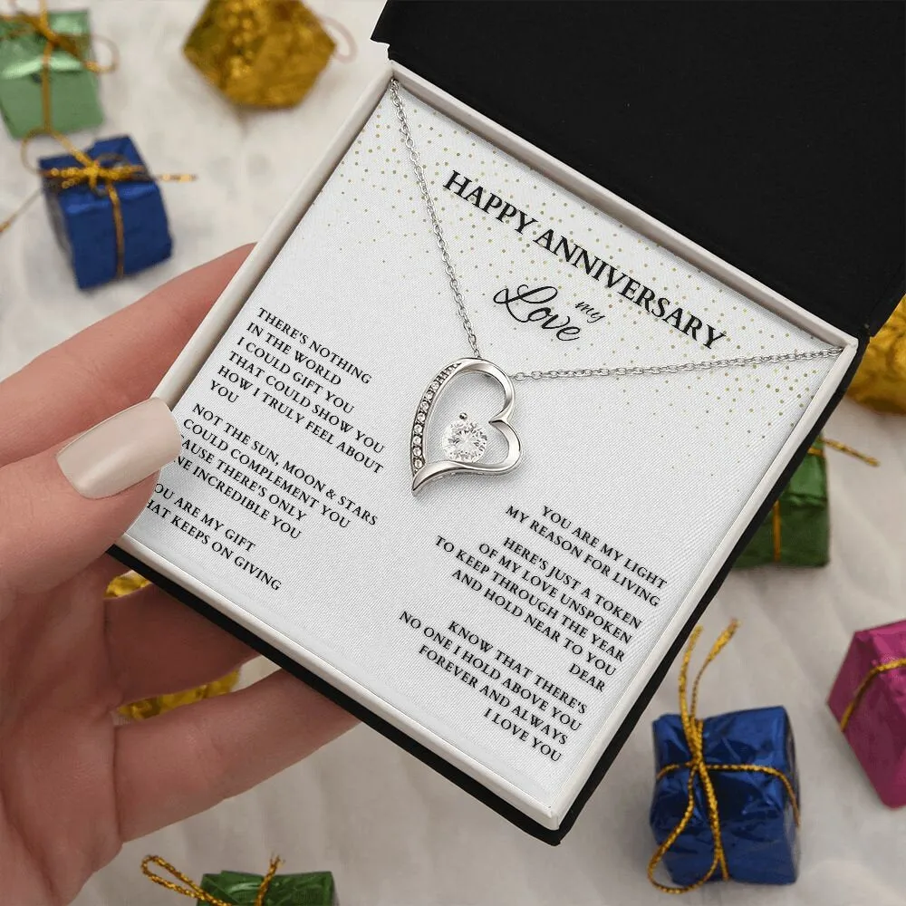 Personalized Anniversary Gift, Happy Anniversary My Love, Anniversary Heart Pendant, Anniversary Necklace, Anniversary Gift for Wife