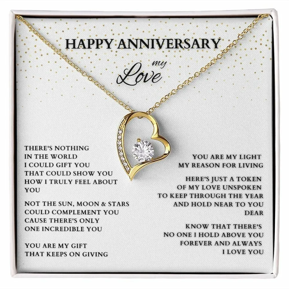 Personalized Anniversary Gift, Happy Anniversary My Love, Anniversary Heart Pendant, Anniversary Necklace, Anniversary Gift for Wife