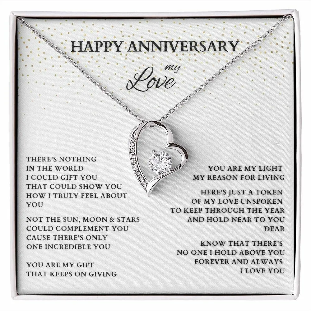 Personalized Anniversary Gift, Happy Anniversary My Love, Anniversary Heart Pendant, Anniversary Necklace, Anniversary Gift for Wife