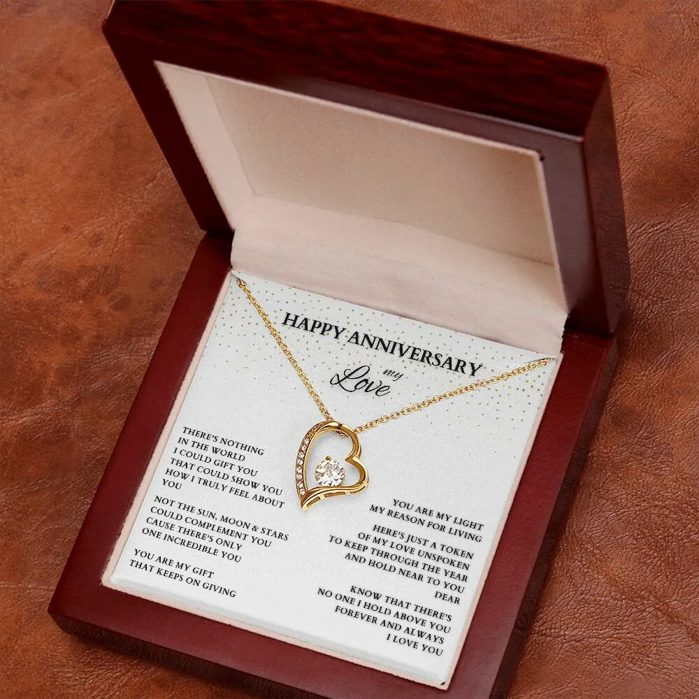 Personalized Anniversary Gift, Happy Anniversary My Love, Anniversary Heart Pendant, Anniversary Necklace, Anniversary Gift for Wife