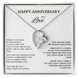 Personalized Anniversary Gift, Happy Anniversary My Love, Anniversary Heart Pendant, Anniversary Necklace, Anniversary Gift for Wife