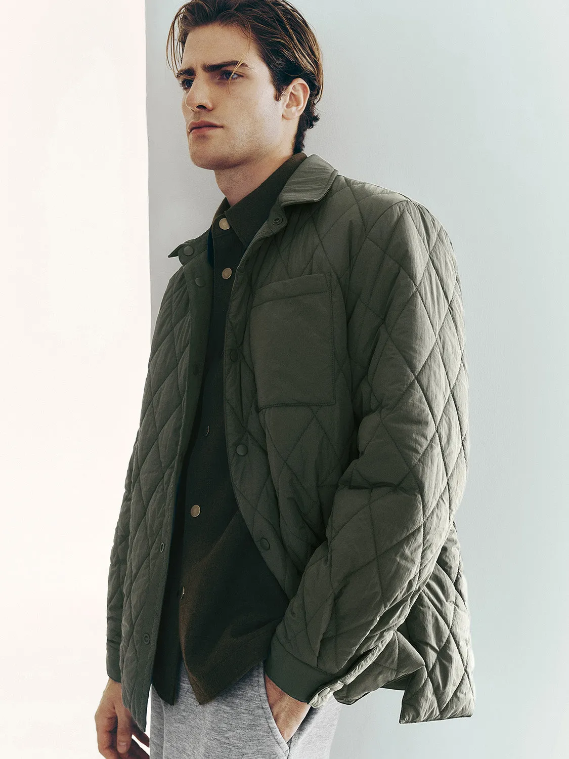Shirt Collar Padded Coats