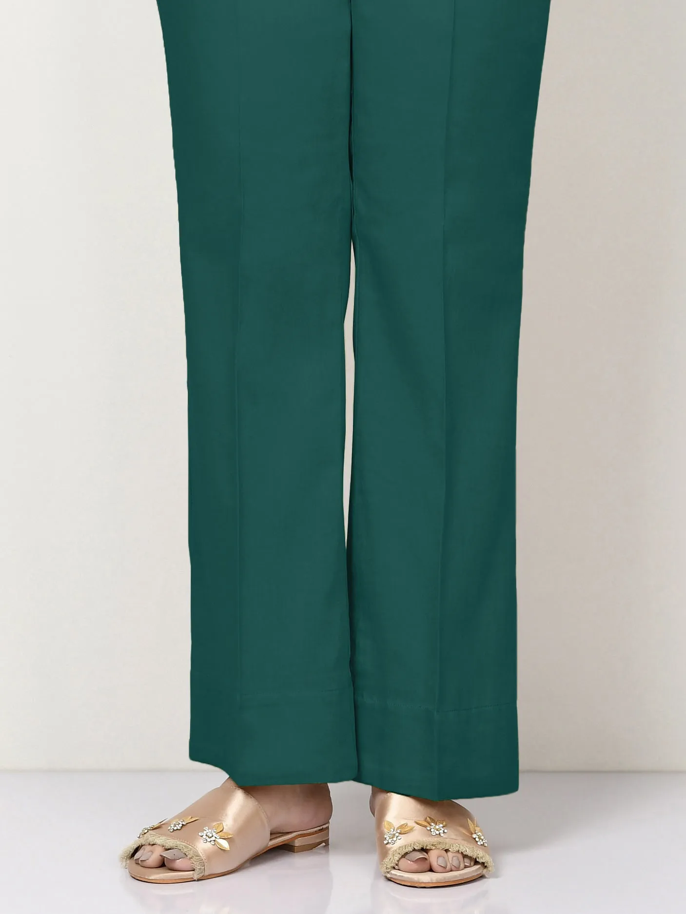 Unstitched Cambric Trouser - Teal Blue
