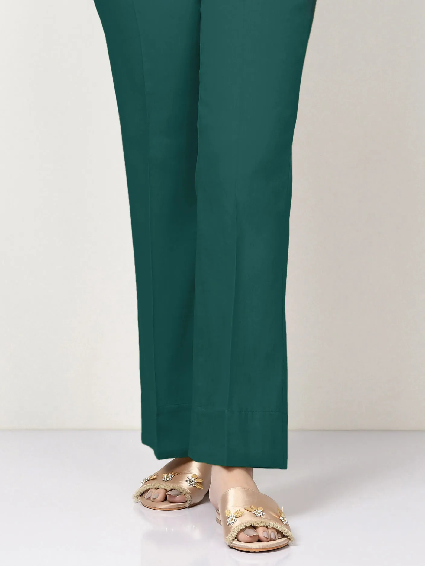 Unstitched Cambric Trouser - Teal Blue