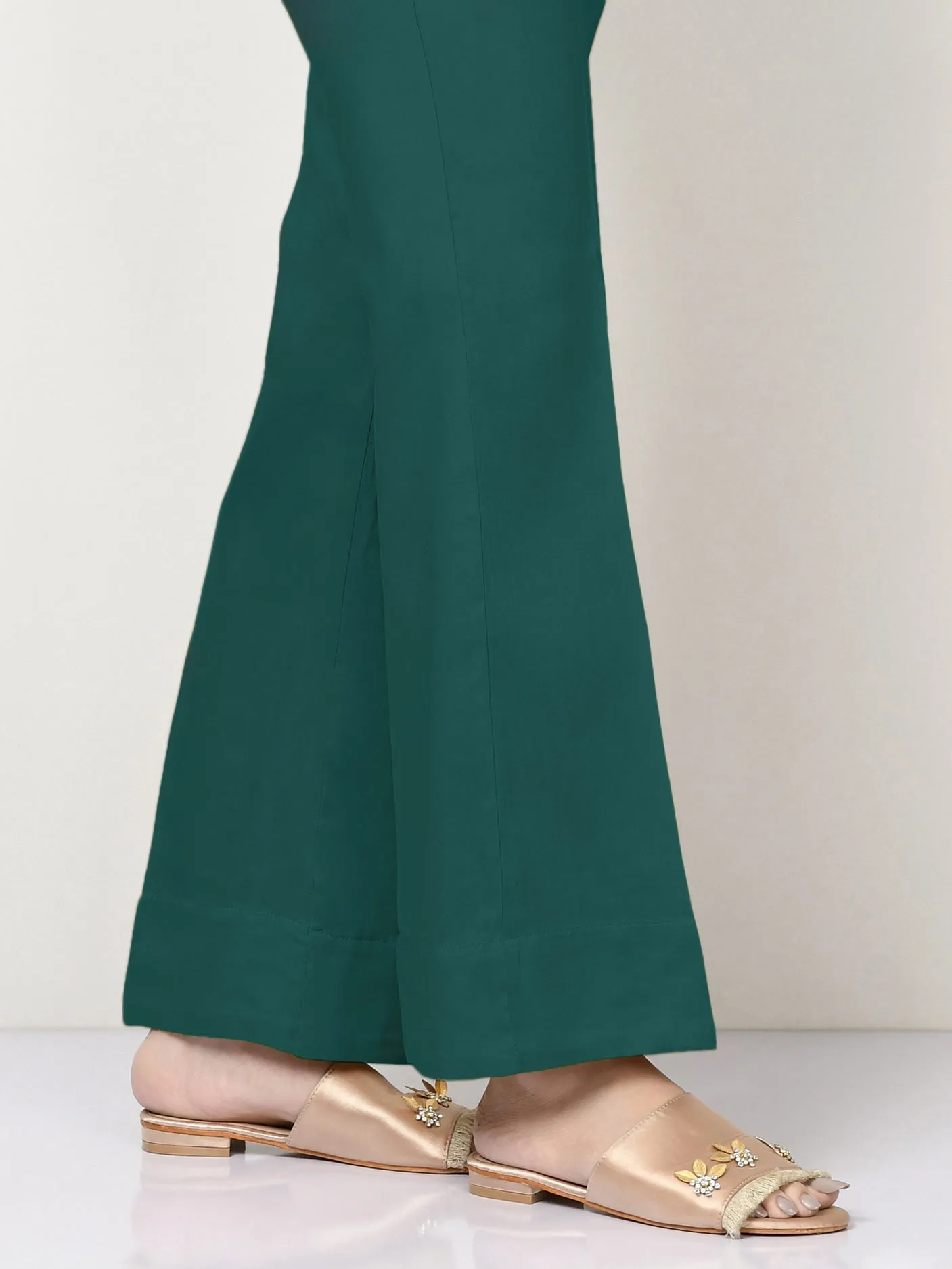 Unstitched Cambric Trouser - Teal Blue