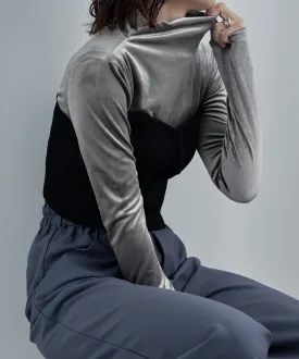 Velor bottle neck tops
