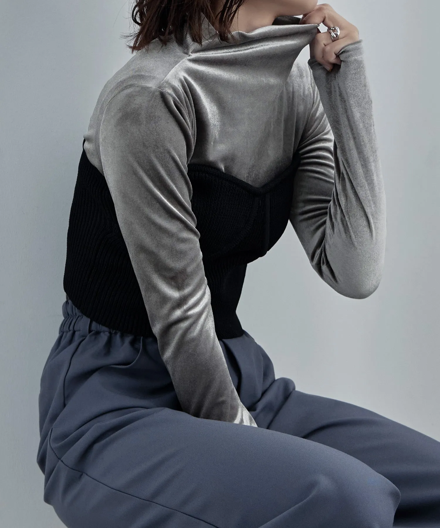 Velor bottle neck tops