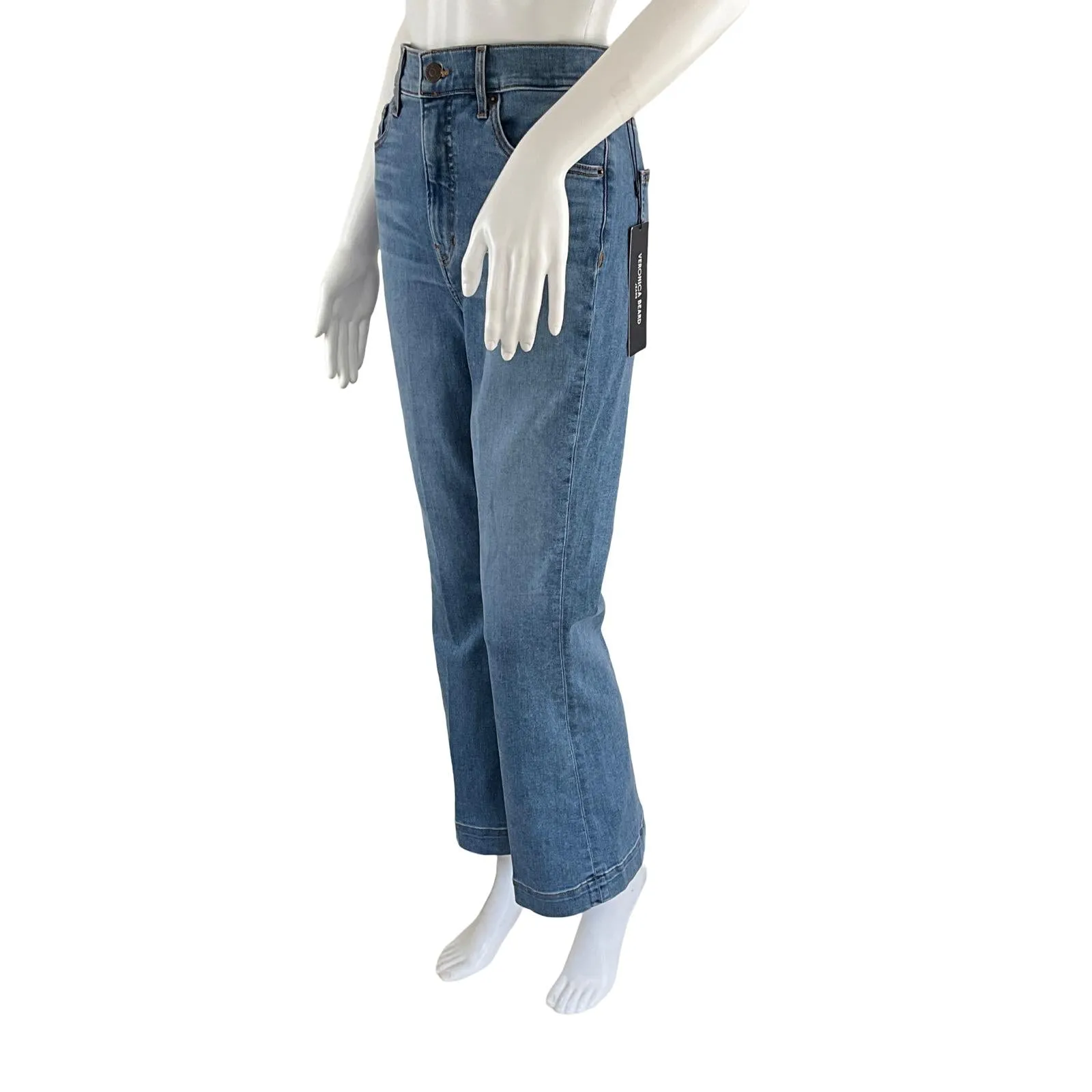 Veronica Beard Women´s Carson Kick Flare Jean Faded Wash Blue Color Sz 29