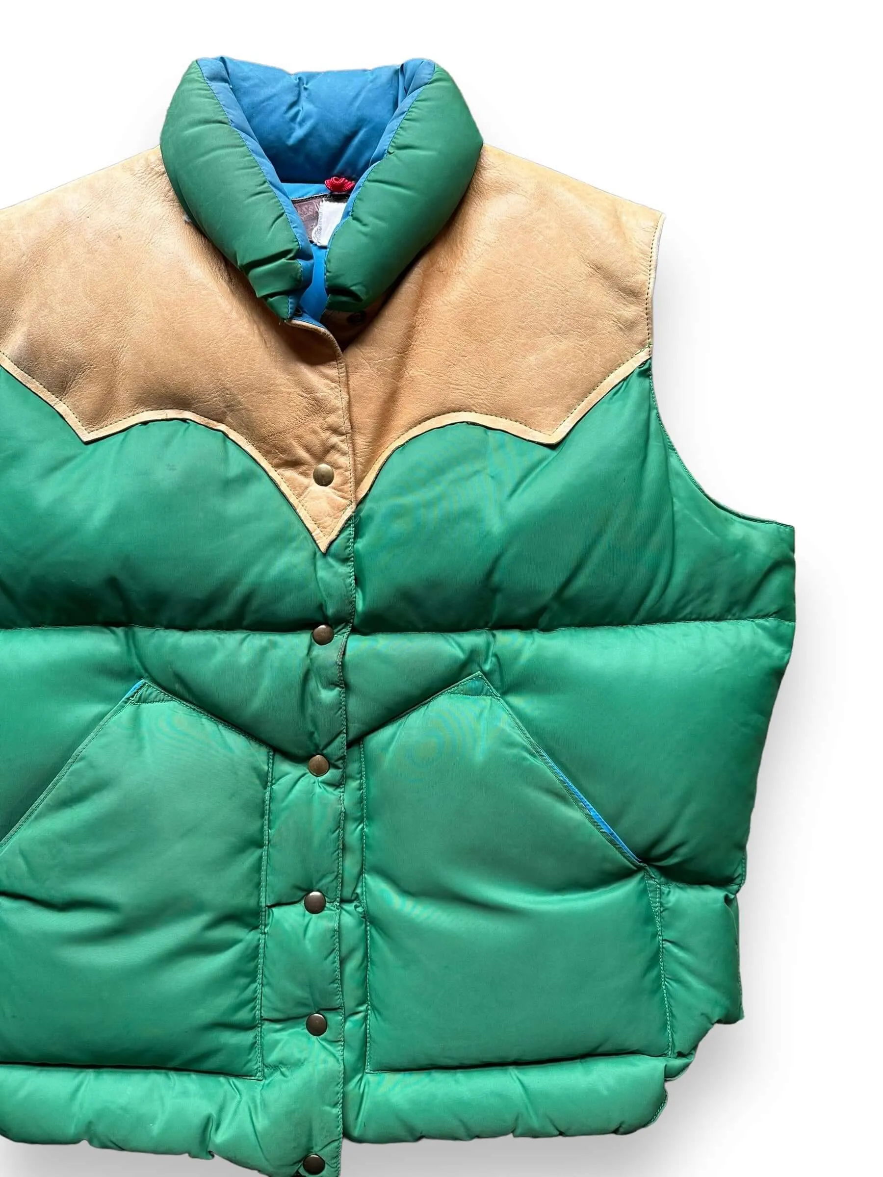 Vintage Rocky Mountain Featherbed Green and Blue Down Vest SZ XL